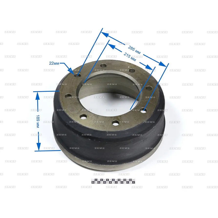 Тормозной барабан ZEVS BD4950