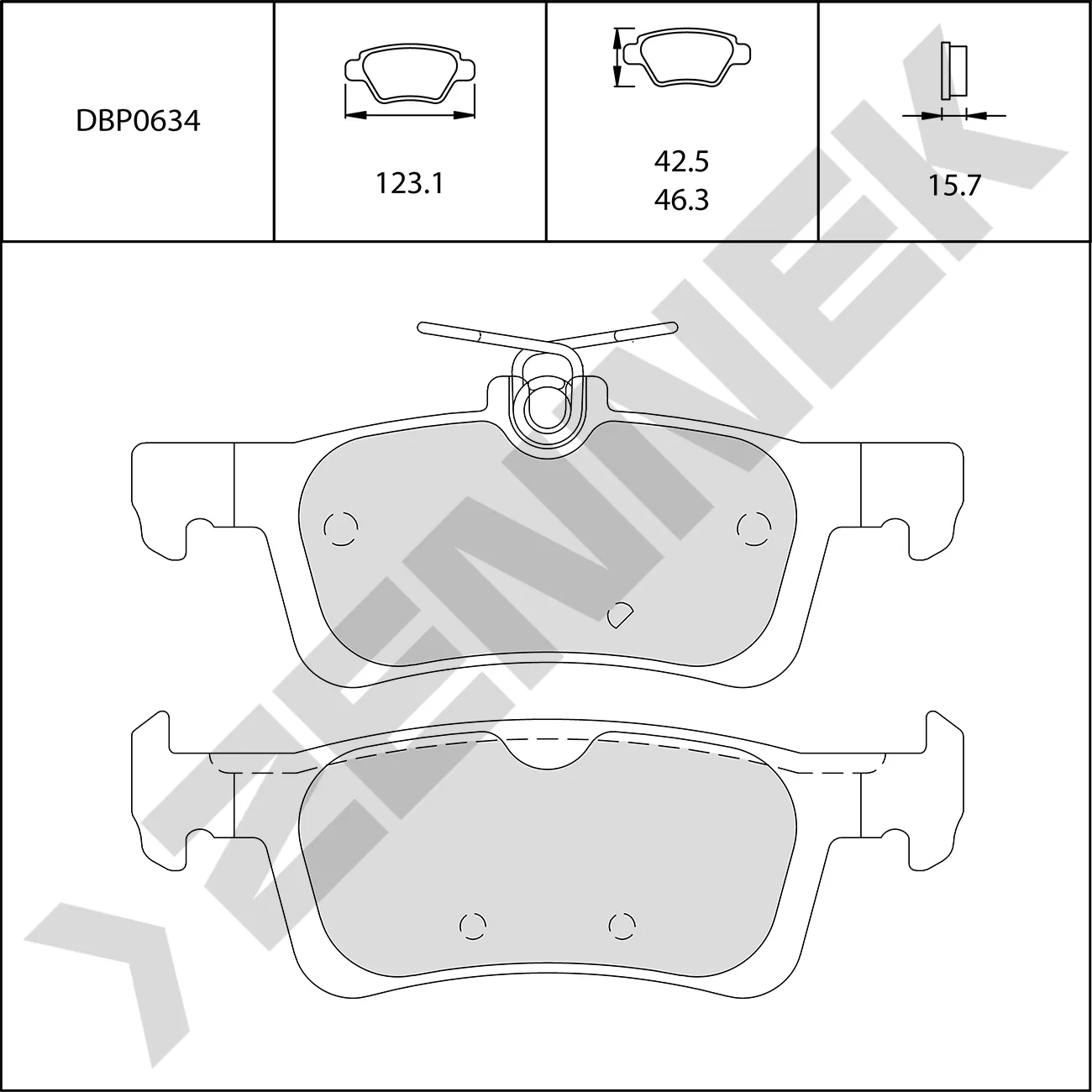 Колодки тормозные задние PEUGEOT 308 13-21 ZENNEK DBP0634