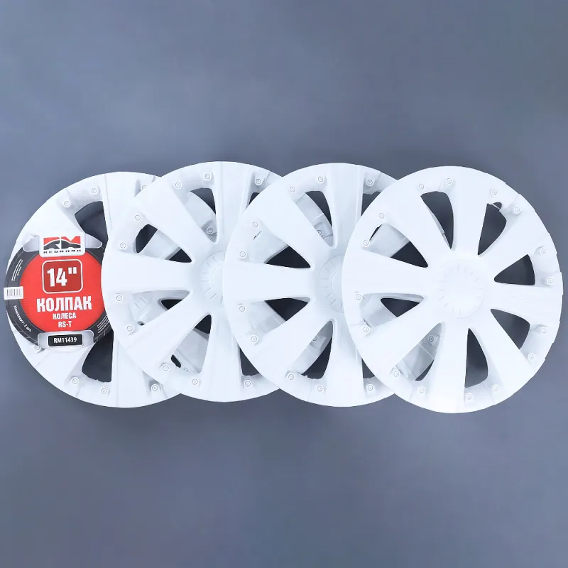 Колпак колеса R14 RS-Tбелый (пруж) кт 4 шт.(2+2) REDMARK REDMARK RM11439