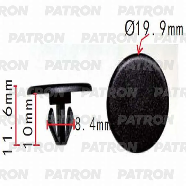 Клипса пластмассовая Citroen, Peugeot применяемость: капот PATRON P370179