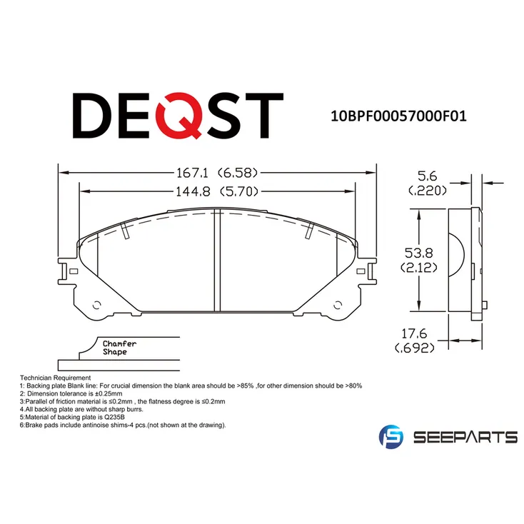 Колодки тормозные, TOYOTA RAV 4, SienaLEXUS RX 09-/TOYOTA HIGHLANDER DEQST 10BPF00057000