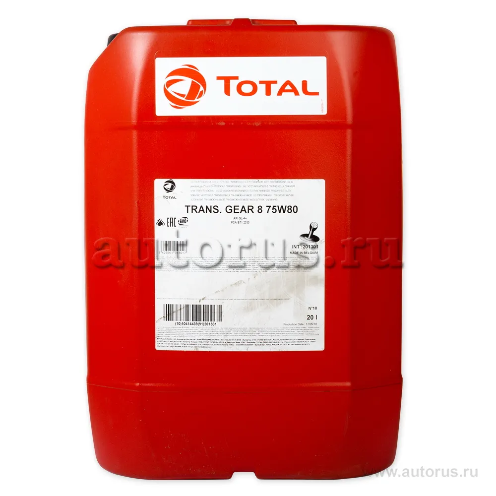 Масло трансмиссионное Total Trax. Gear 8 75W80 20 л 201301 Total 201301