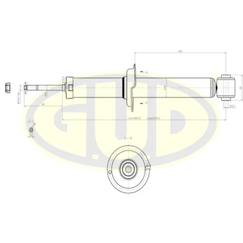 АМОРТИЗАТОР ЗАДН МАСЛ AUDI 80/90 -91 С ЧАШКОЙ G.U.D GSA441022