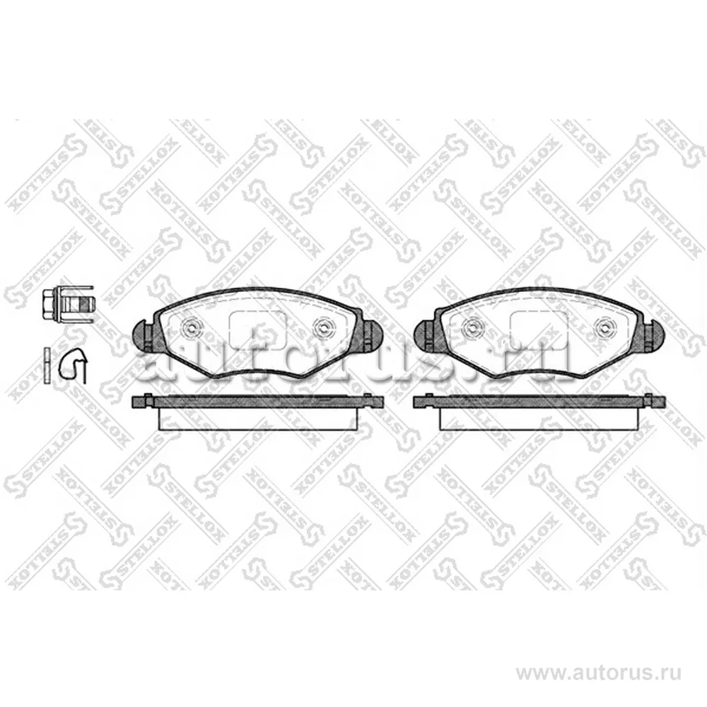 Колодки дисковые п. с антискрип. пластинами Peugeot 206 1.4/1.6/1. STELLOX 654 020B-SX