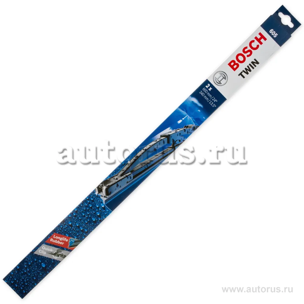 Щетка стеклоочистителя 600/340 мм каркасная комплект 2 шт BOSCH Twin 3 397 010 270