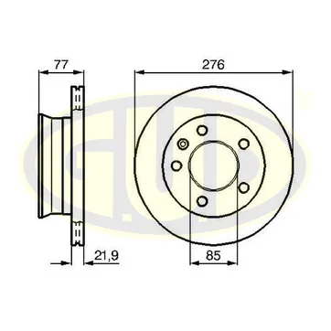 Диск тормозной передний вентилируемый MERCEDES SPRINTERVW LT 96- 276X22 G.U.D GDB122161