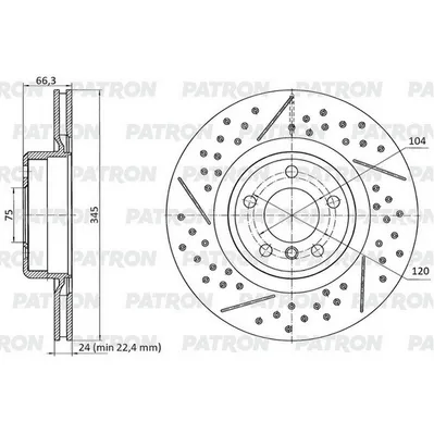 Диск тормозной задний BMW 1/2/3/4-SERIES (F20/F21/F22/F23/F30/F31/F PATRON PBD1388DR