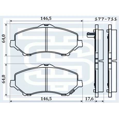 Колодки тормозные перед. DODGE CARAVAN/JOURNEY STARKE 177-711