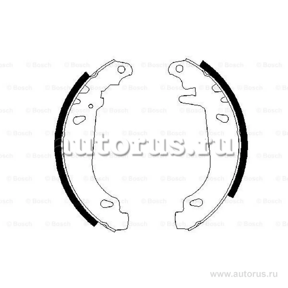 Колодки барабанные без рычажка Peugeot 306 93 00, Citroen ZX 91 97 BOSCH 0 986 487 346