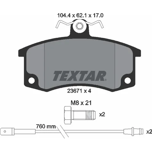 Колодки тормозные дисковые TEXTAR 2367101