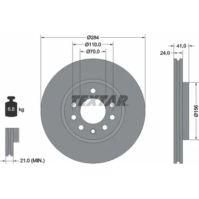 Диск тормозной передний стандартный HOLDEN/OPEL/SAAB/VAUXHALL TEXTAR 92066200