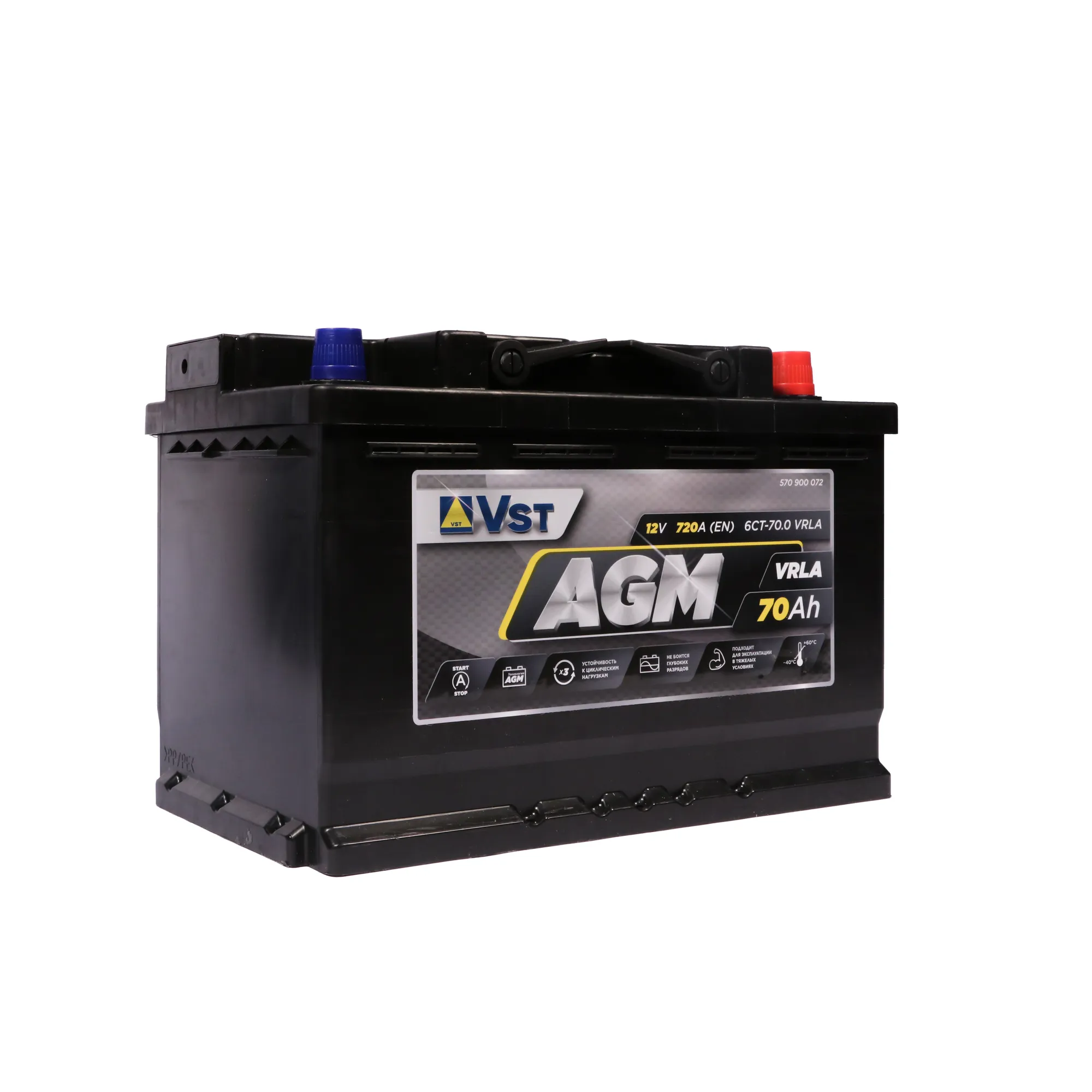Аккумулятор VST AGM Stop&Go 70 А/ч обратный R+ 278x175x190 L3 EN 720 А