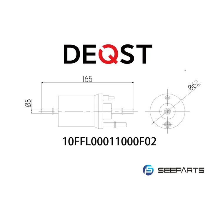 Топливный фильтр. AUDI A3 (8P1) 05.03-08.12,SEAT LEON (1P1) 09.05-12 DEQST 10FFL00011000