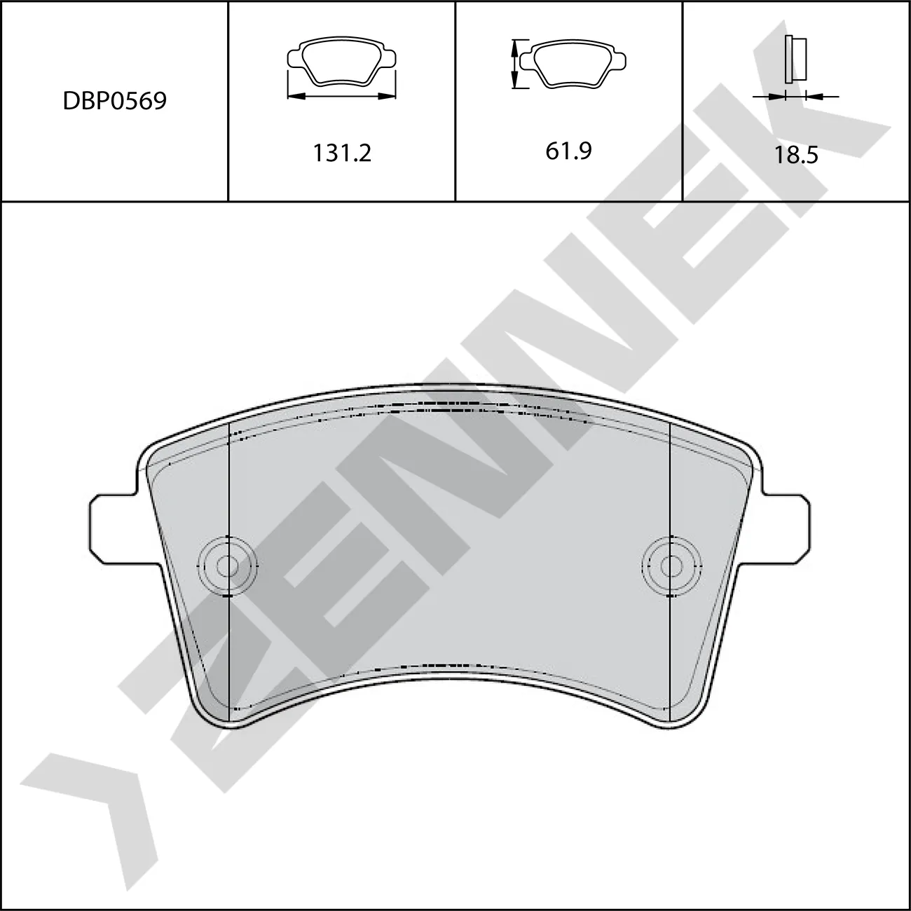 Колодки тормозные передние CITAN 12-21, KANGOO 07-21 ZENNEK DBP0569