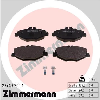 КОЛОДКИ ТОРМ MER W211 E200-E320/E200CDI-E320CDI ПЕР 3/02-> ZIMMERMANN 237432001