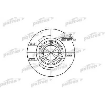 Диск тормозной передний MAZDA: 626 III 87-92, 626 III HATCHBACK 87- PATRON PBD2607
