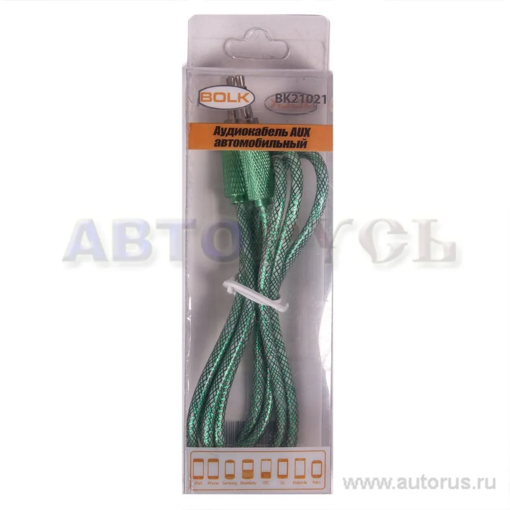 Аудиокабель AUX автомобильный GREEN BOLK BK21021GR L=1 м