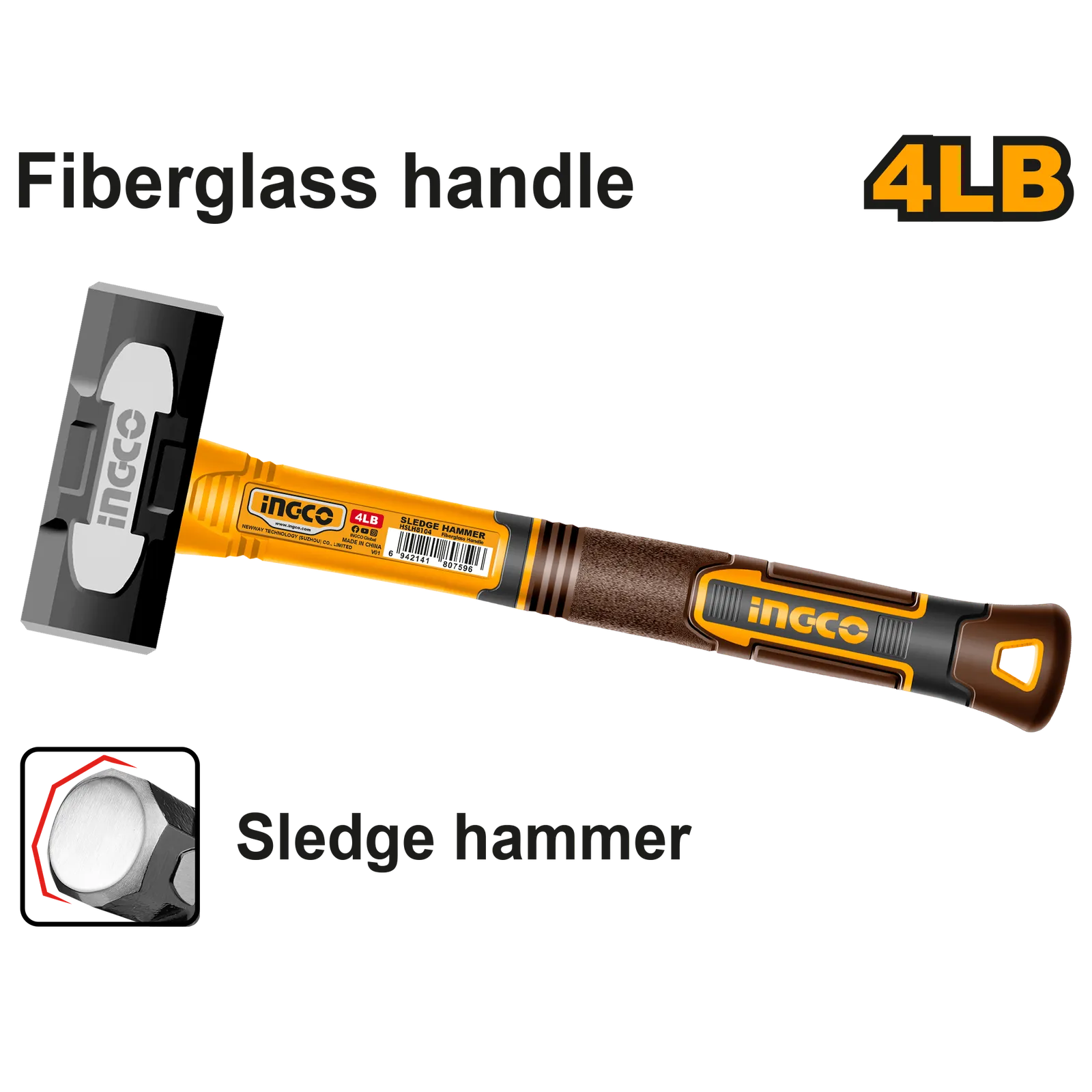 Кувалда 1800 г (4/8) INGCO HSLH8104
