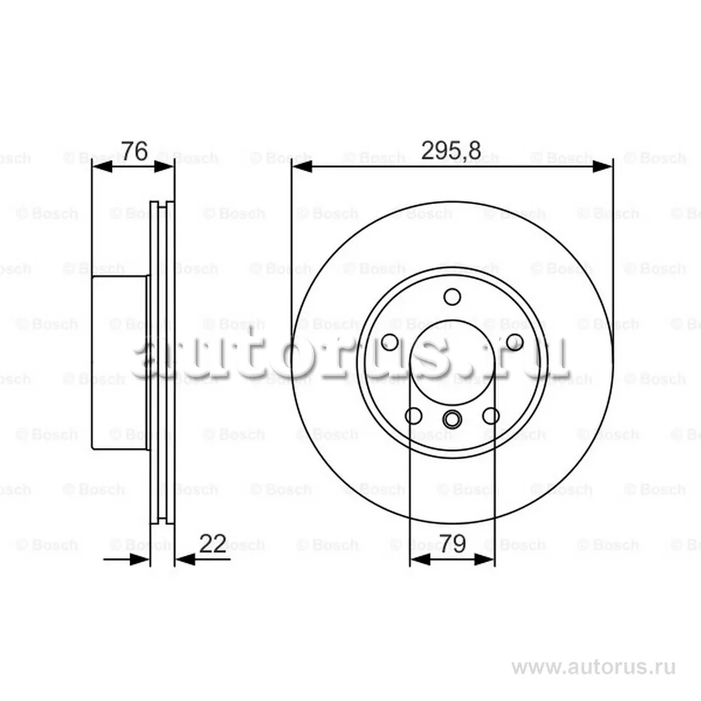 Диск тормозной передний, PREMIUM-2 BOSCH 0 986 479 R72