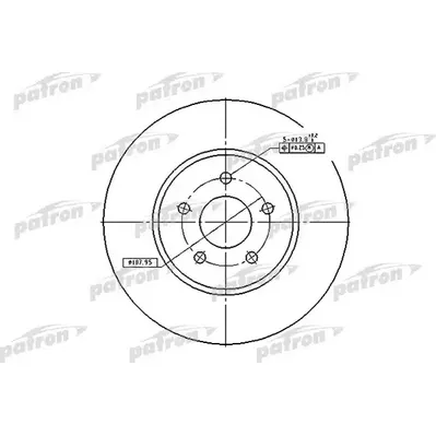 Диск тормозной передний FORD: MONDEO III 00-, MONDEO III седан 00-, PATRON PBD4147