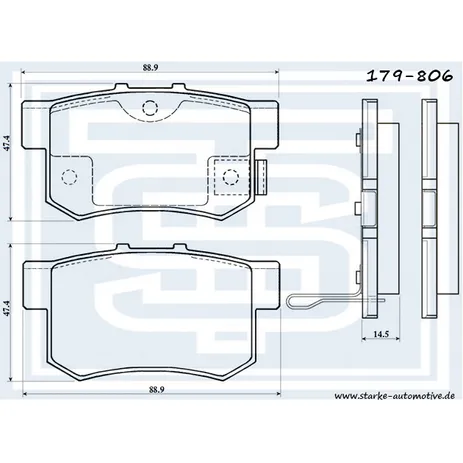 Колодки тормозные HONDA ACCORD IV IX задние STARKE 179806