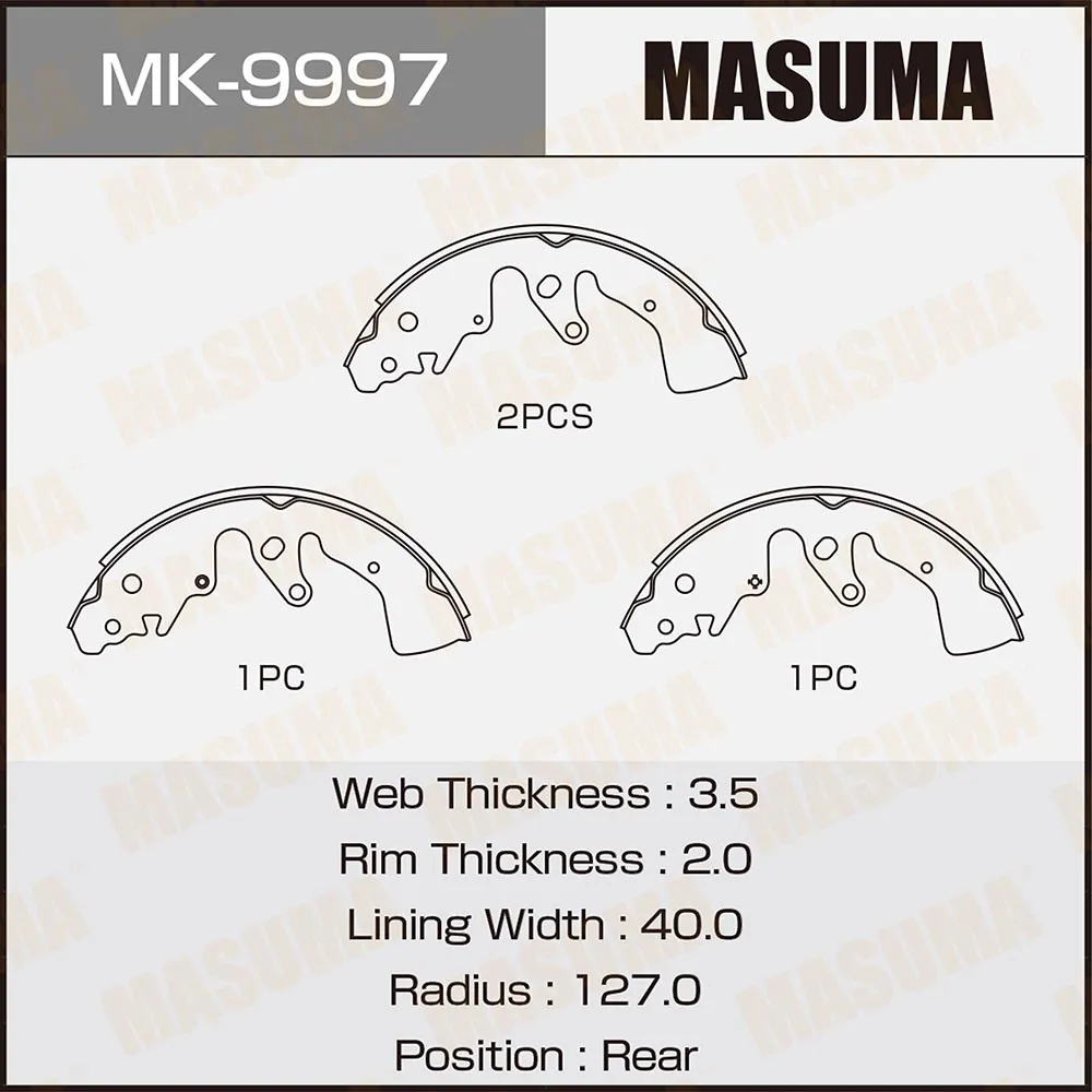 Колодки барабанные SUZUKI ESCUDO MASUMA MK-9997