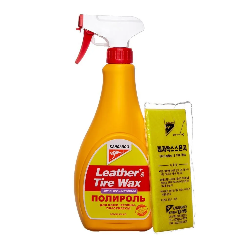Полироль пластика матовый Leather & Tire Wax Low Gloss, 500 мл KANGAROO 330149
