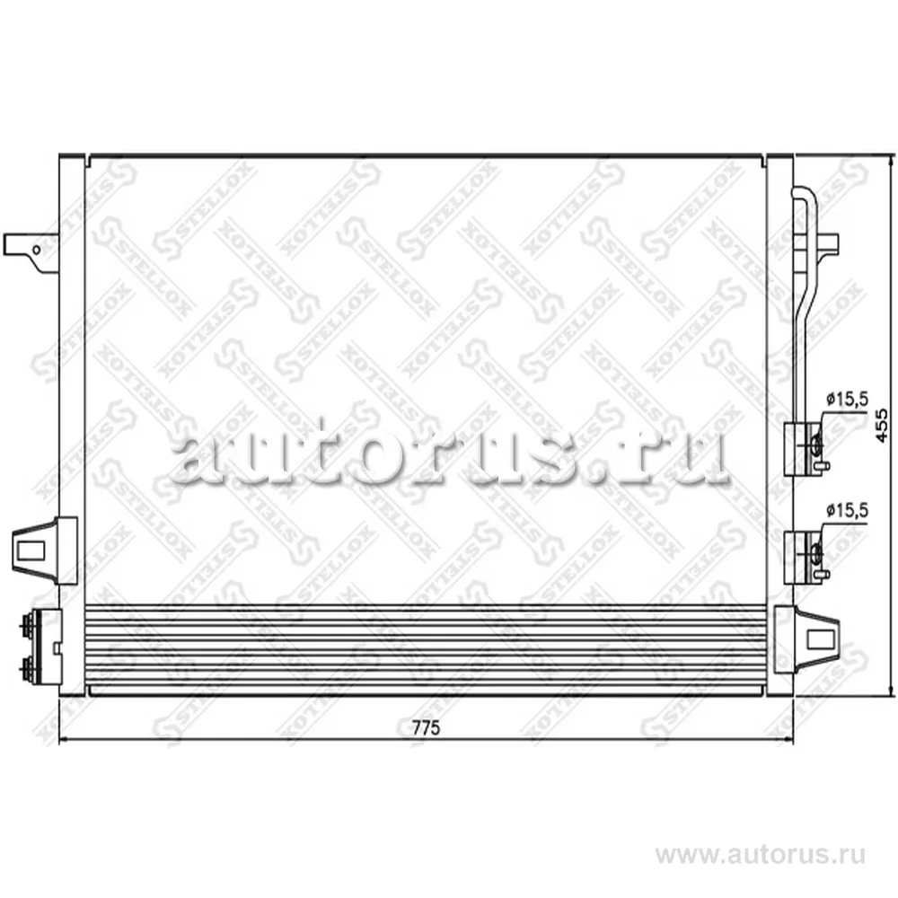 Радиатор кондиционера Chrysler Voyager 2.4i-3.8i 00-08 STELLOX 10-45499-SX