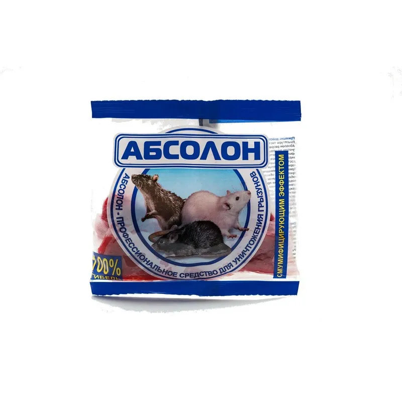 Средство от грызунов Абсолон тесто-брикеты 100г пакет АЛБТП100 896221
