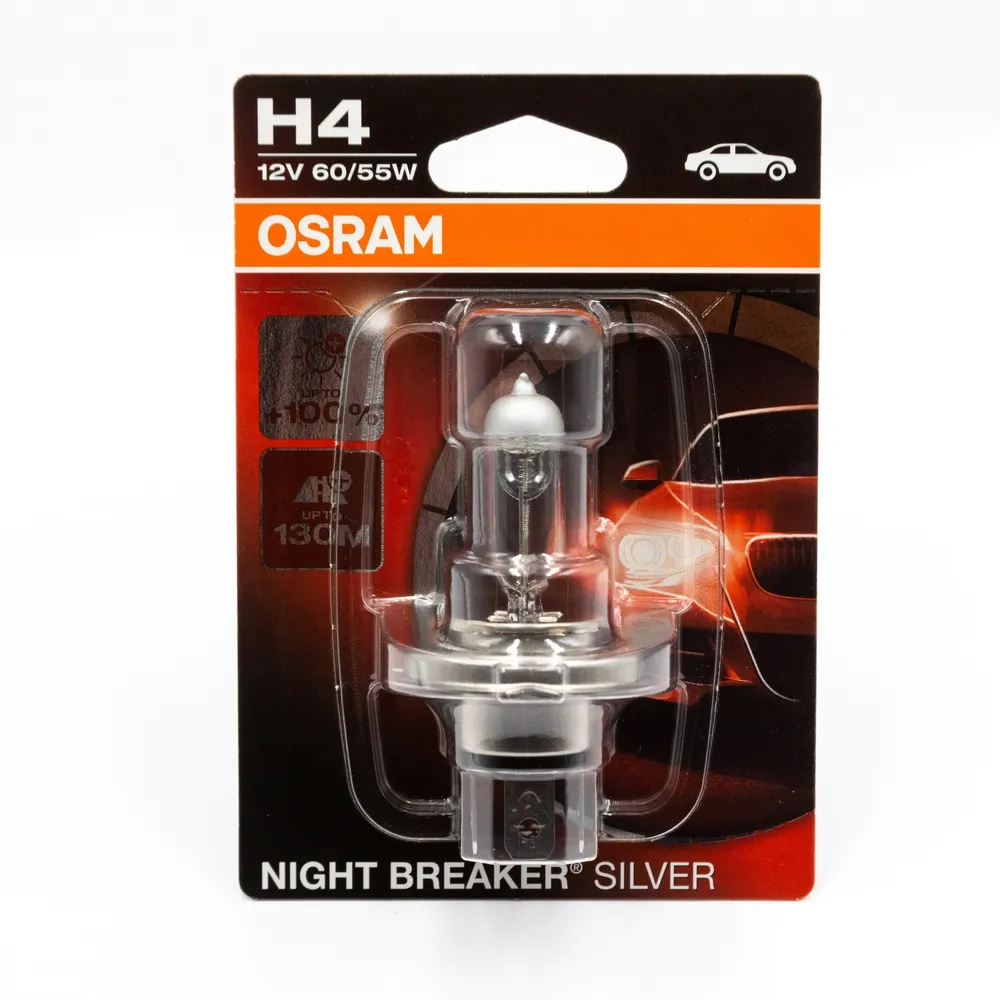 Лампа 12V H4 60/55W P43t OSRAM NIGHT BREAKER SILVER 64193NBS-01B