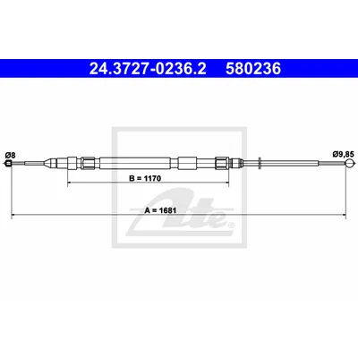 Трос стояночного тормоза BMW 5 E60 01 - 10 ATE 24.3727-0236.2