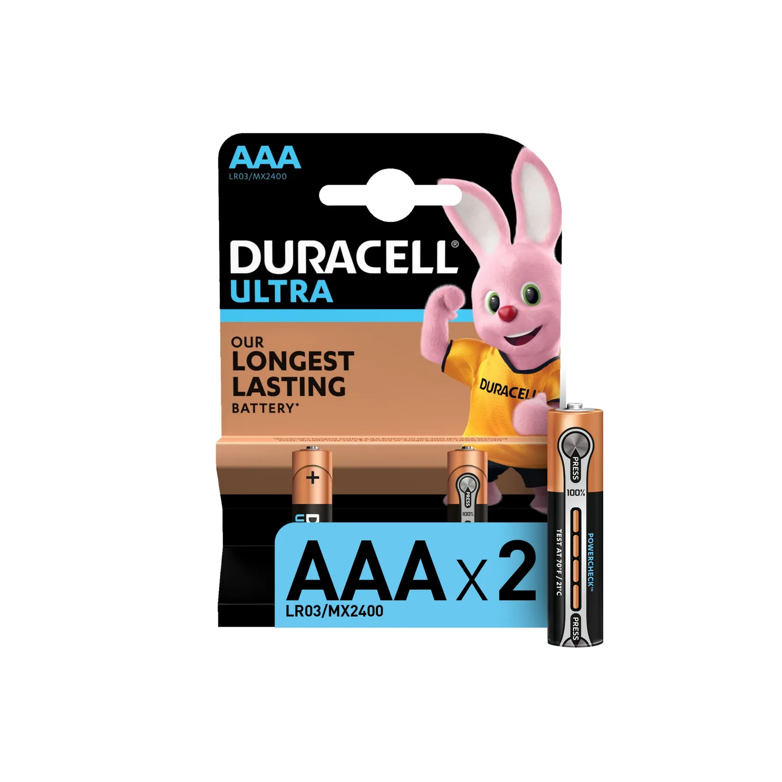 Батарейка алкалиновая Duracell Turbo Max AAA 1,5V (2 шт) LR03 MX2400 BL-2