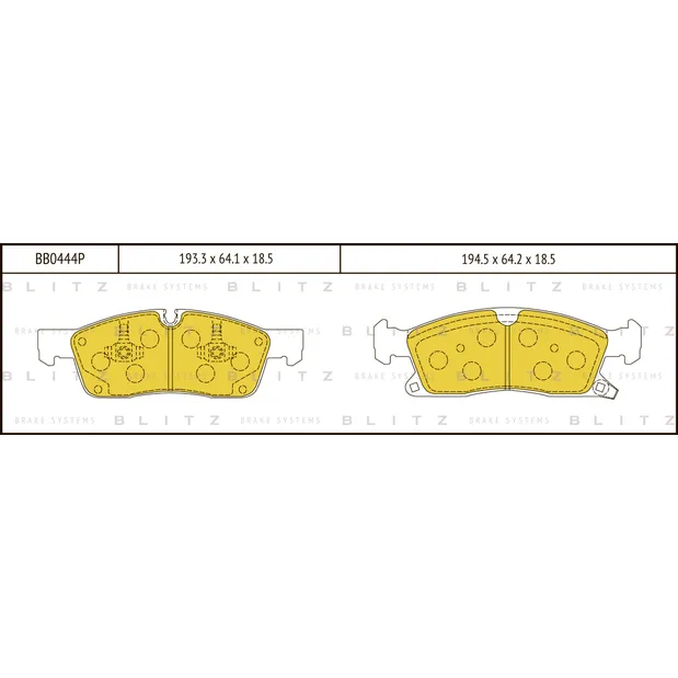 Колодки тормозные дисковые передние MERCEDES X166/W166 11->JEEP Grand Cherokee 09-> BLITZ BB0444P