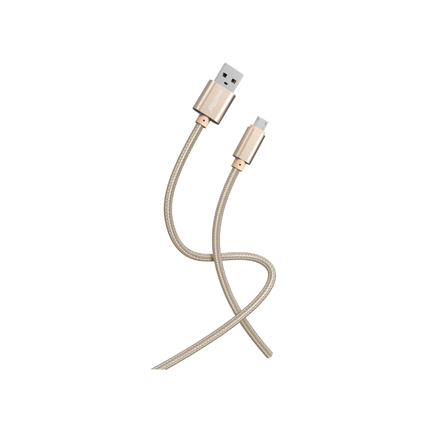 Кабель для зарядки и передачи данных S02 MICROUSB золотистый, 3 а, 1 м, SMARTBUY IK-12-S02G