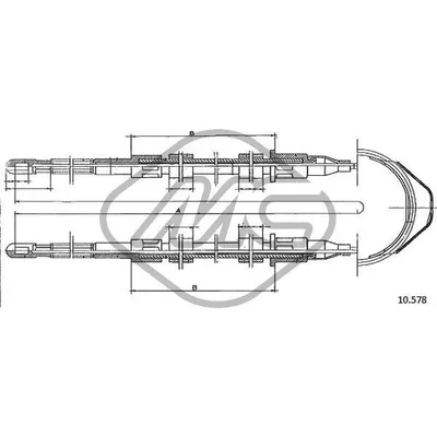Трос ручника OPL REKORD E ALL - COMMODORE C Metalcaucho 82475