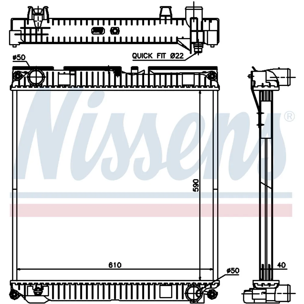 Радиатор охлаждения двигателя NISSENS 67224A