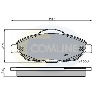 КОЛОДКИ ПЕР PGT 3008 1.6VTI/HDI 09- COMLINE cbp01765