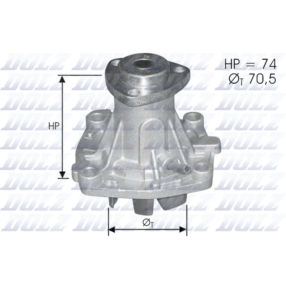 Помпа, водяной насос OPEL Frontera A/CHRYSLER Voyager 2.5TD ->01/D=70mm DOLZ A-330ST