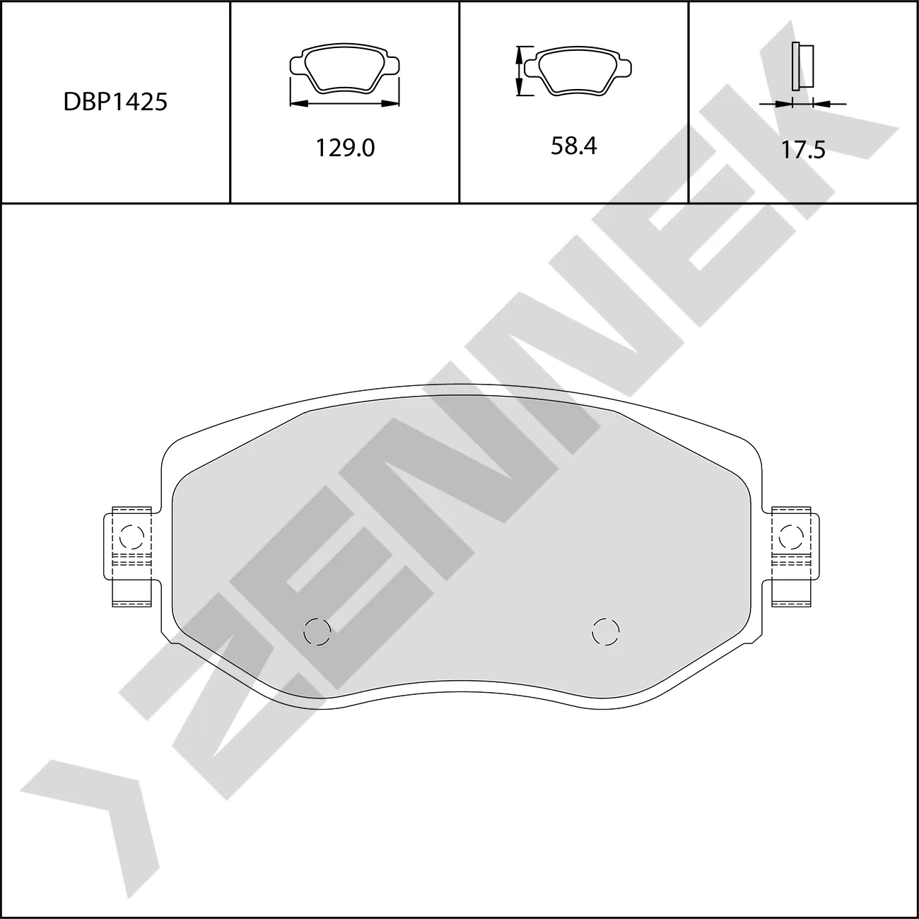 Колодки тормозные передние RENAULT MEGANE IV 15-22 ZENNEK DBP1425