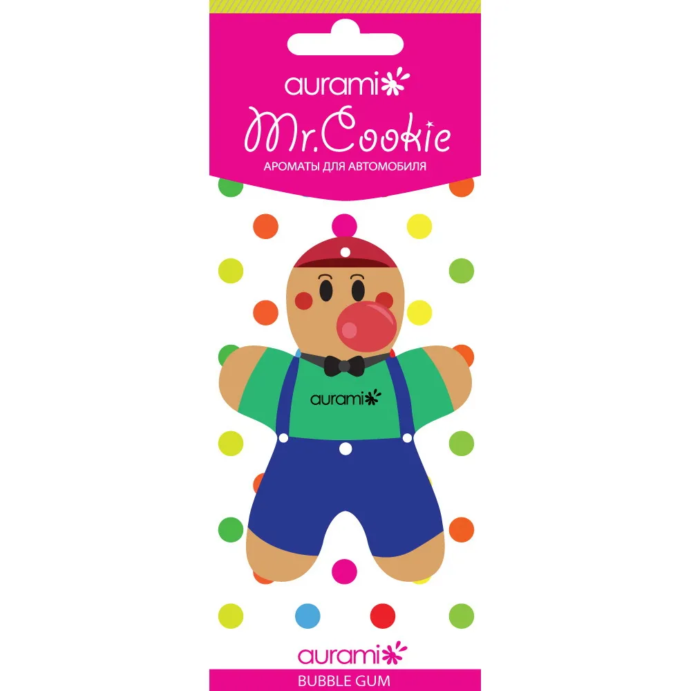 Ароматизатор подвесной картон Mr. Coockie AURAMI CK-202 Бубль гум