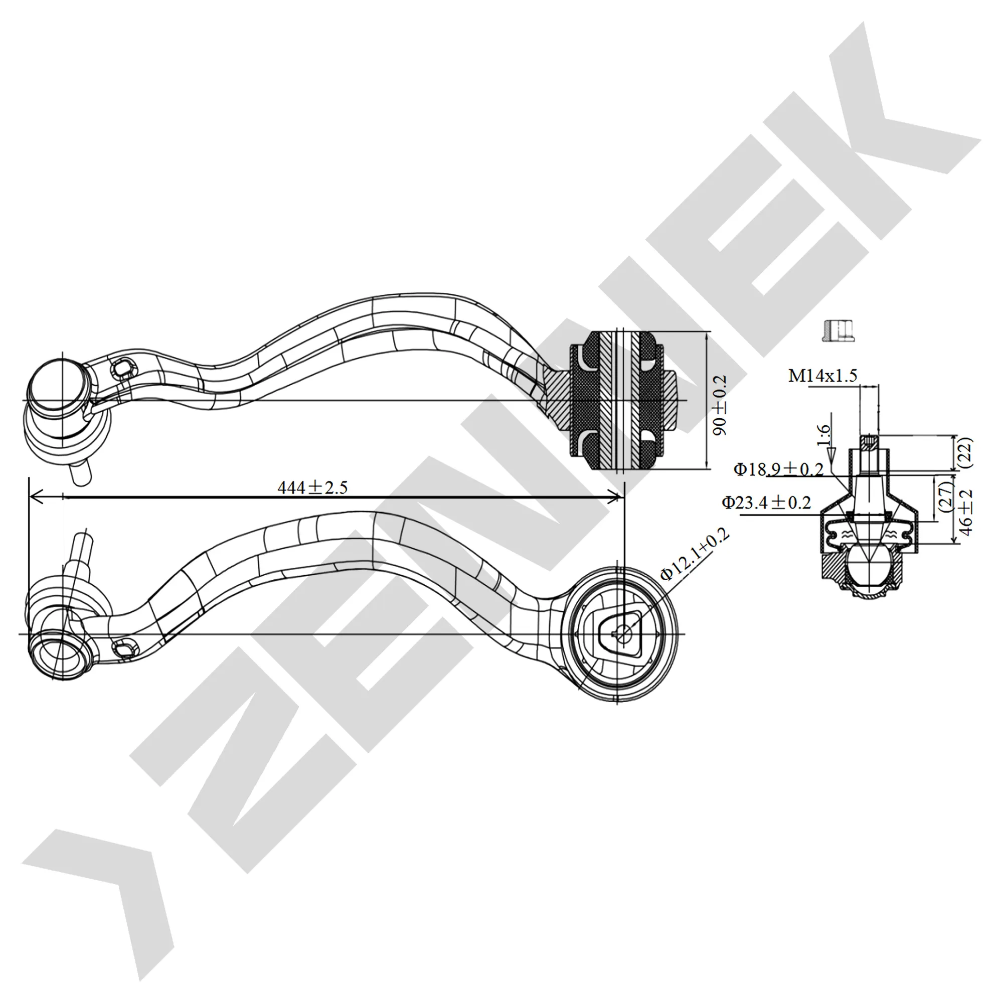 РЫЧАГ ПЕРЕДНИЙ НИЖНИЙ ПЕРЕДНИЙ ПРАВЫЙ BMW X5 E70/E71 07 ZENNEK DCA0177