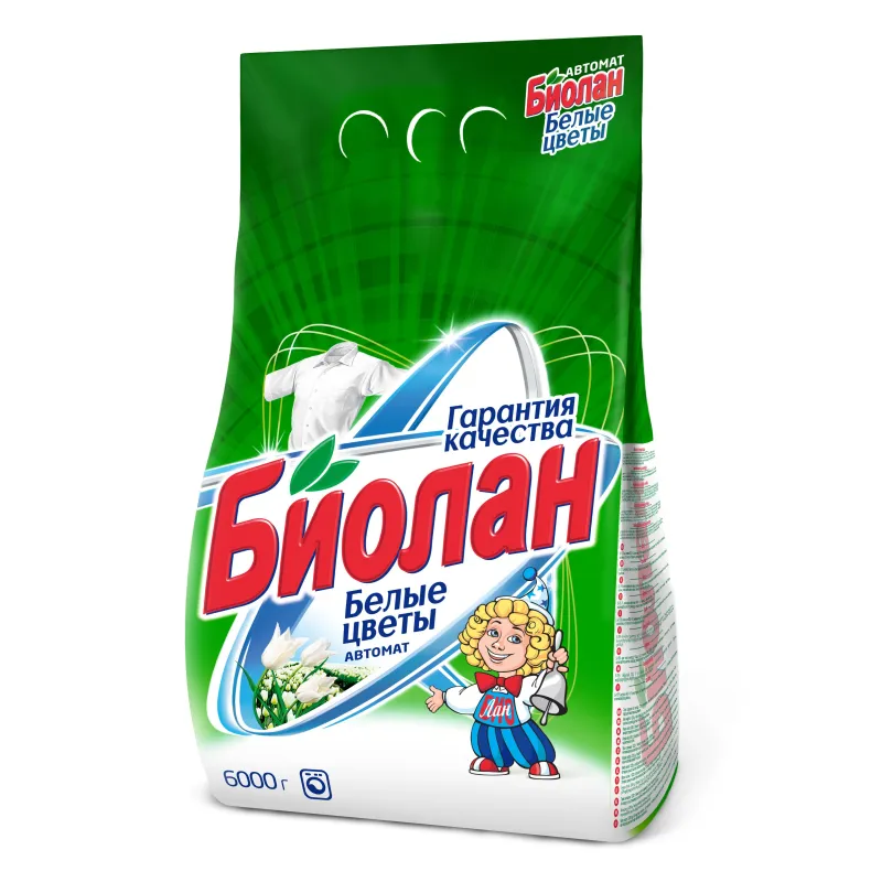 Порошок стиральный СМС Биолан Белые цветы Автомат 6000гр 1560816