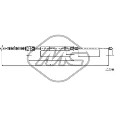 Трос ручника AUDI A3 ALL DX/SX R /LH Metalcaucho 83764