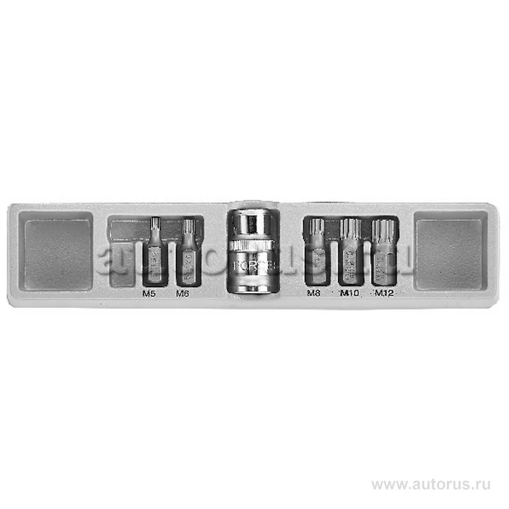 Набор бит SPLINE М5-М12 30 мм . 6 предметов FORCE 4066