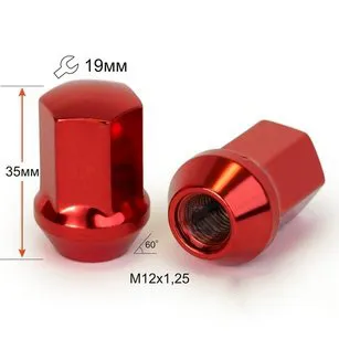 Гайка M12X1,50 35мм Конус, закрытая кл19мм Красная Красный SDS FPA00002RDX