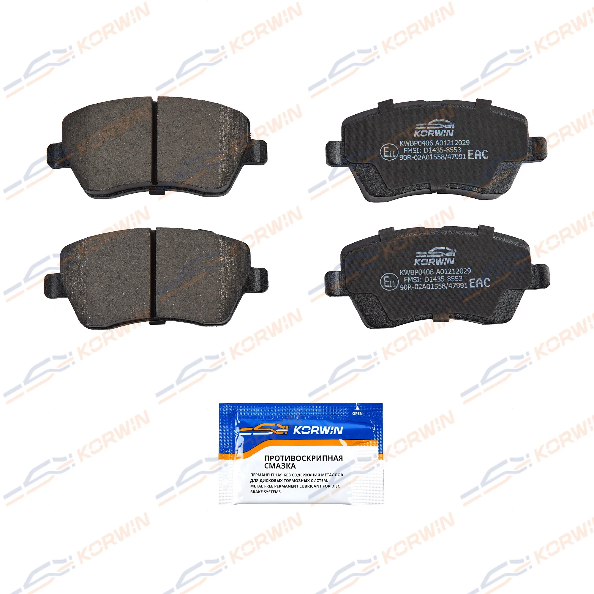 Колодки тормозные перед. Renault Duster 11-/Lada Vesta 15-/Largus 12-/Nissan KORWIN KWBP0406