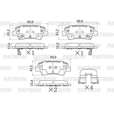 Колодки тормозные дисковые зад. GEELY Atlas/Atlas Pro / HYUNDAI Ioniq/Kona / PATRON PBP110