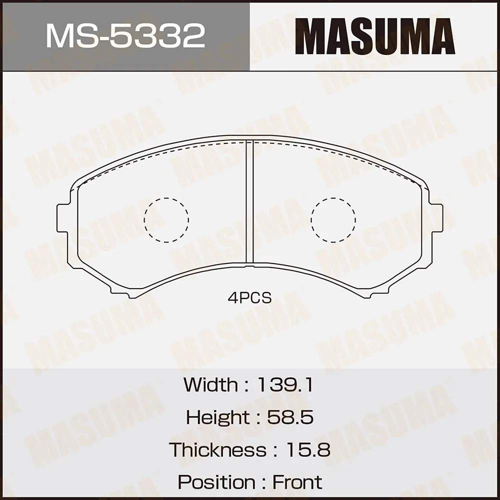 Колодки тормозные MITSUBISHI PAJERO 00- передн. MASUMA MS5332