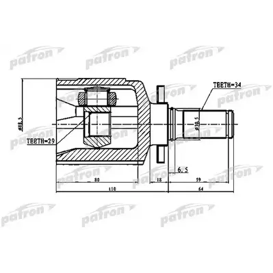 ШРУС внутренний левый 34x31x29 CHEVROLET LACETTI/OPTRA PATRON PCV1773