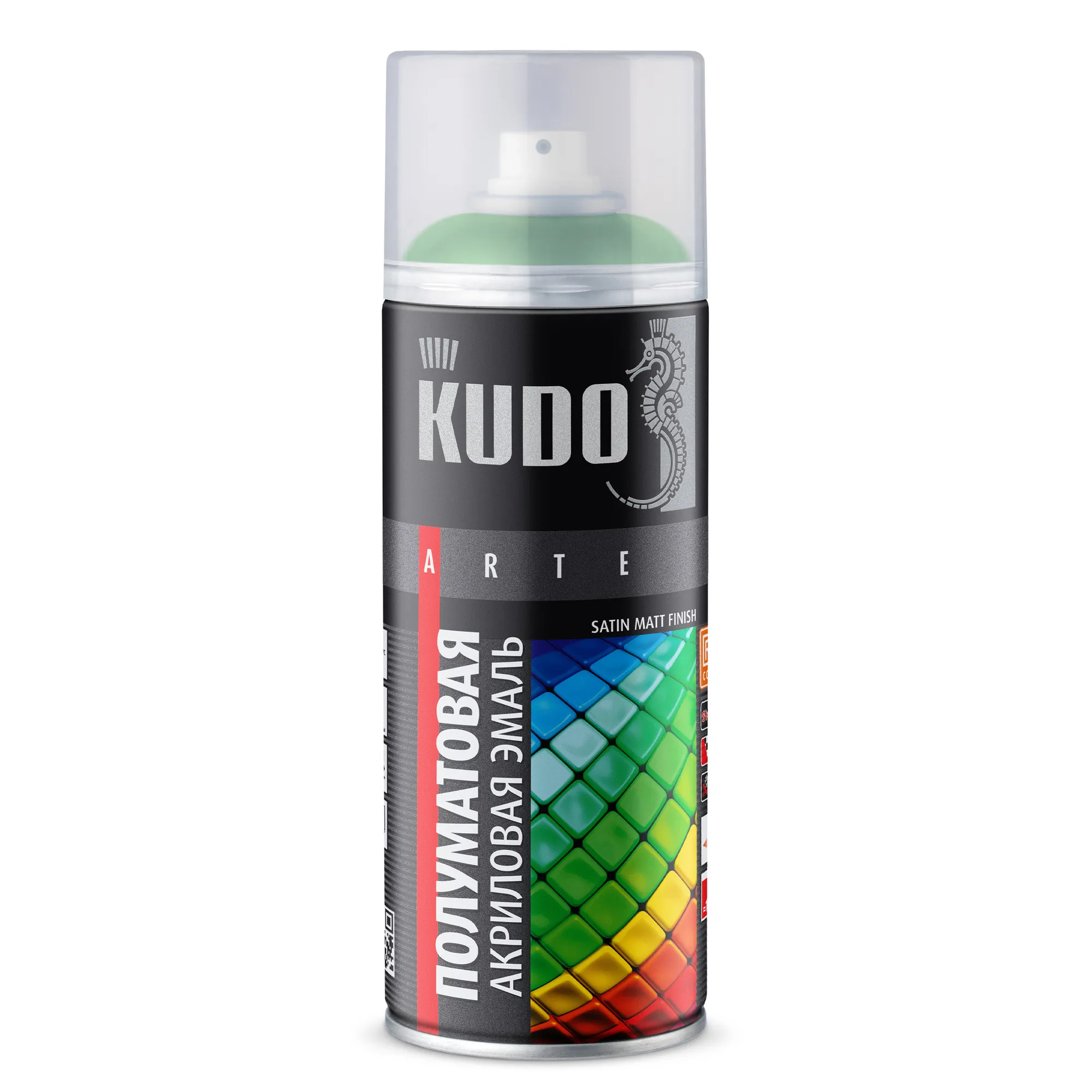 Эмаль универсальная акриловая satin RAL 6002 зеленая листва 520мл KUDO KU0A6002